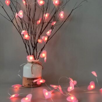 Guirnalda led corazones de tela de 3 mts a pila