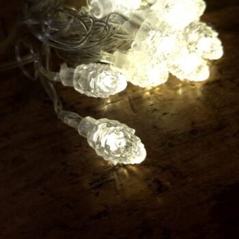 Guirnalda de Piñas transparente luces led calidas electrica x 5 mts