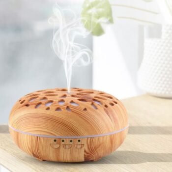 Humidificador ultrasonico madera calada de 350 ml