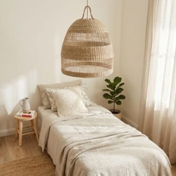 Colgante artesanal Giong grande de seagrass de 45 x 42 cm