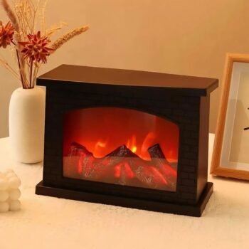 Farol fanal con luz led efecto fuego chimenea de 25 cm