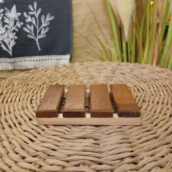 Jabonera de madera mediana de 12 x 8 cm