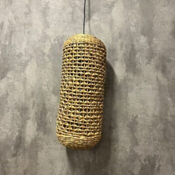 Colgante Artesanal / Velador de fibras naturales Alewa mediano de 26 x 60 cm