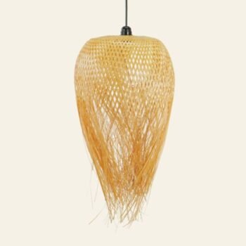 Colgante Artesanal Phong Mediana de caña de bambu natural de 35 x 55 cm