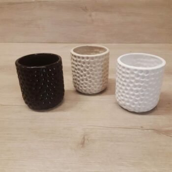 Maceta de Ceramica labrada en varios colores de 10 x 9 cm