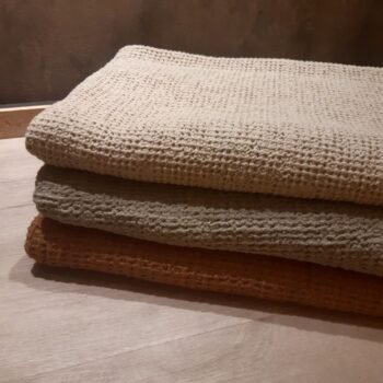 Manta pie de cama de tela waffle de 230 x 120 cm