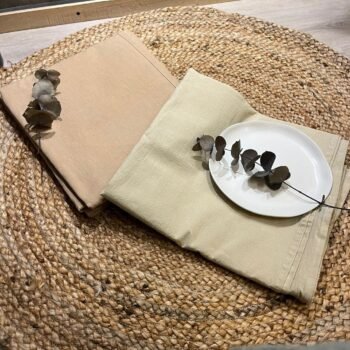 Mantel de tela tusor natural liso de 2,50 x 1,60 mts