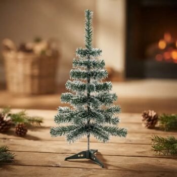 Arbol de navidad verde nevado de 90 cm