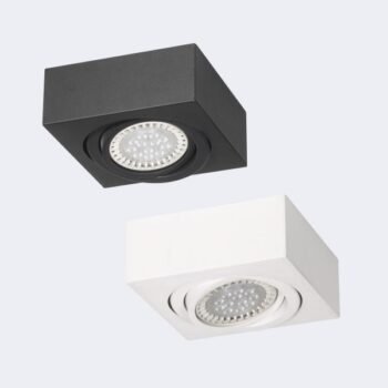 Spot de metal para interior con cabezal movil para 1 lampara Ar111 en blanco o negro