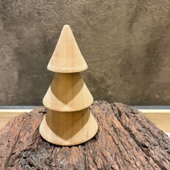 Adorno de madera con forma de arbol de 3 copas navidad de 7 x 12 cm