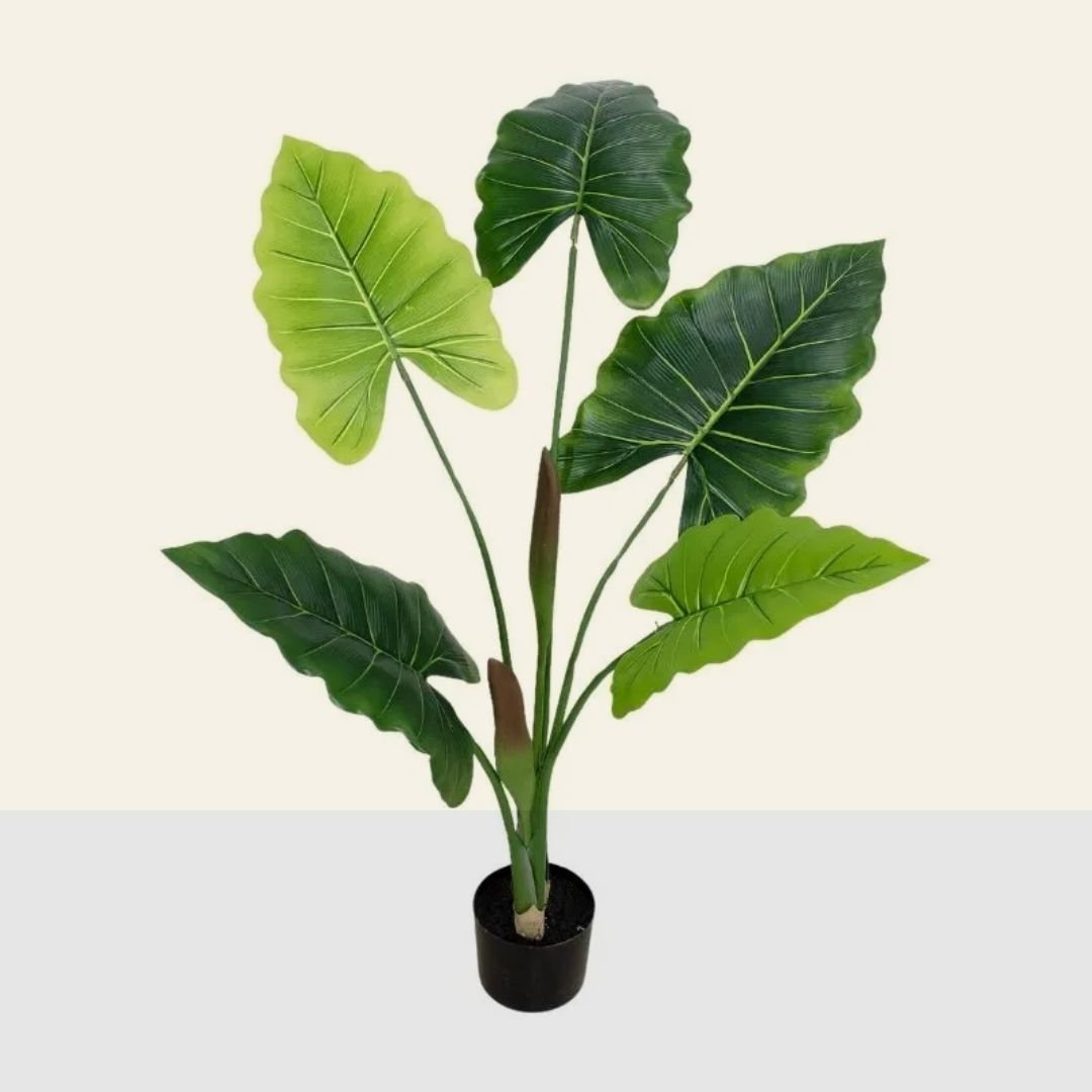Planta artificial estilo colocasia de 130 cm en maceta