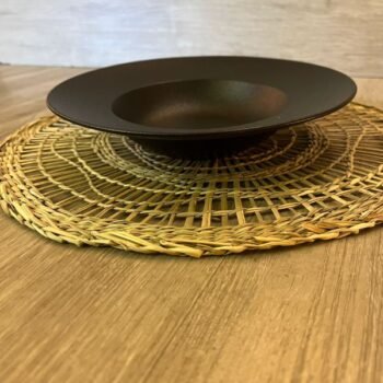 Plato hondo para pastas o postre de porcelana modelo Black Sand de 26 cm