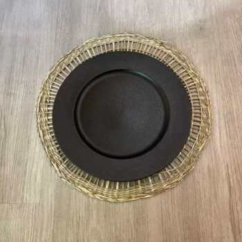 Set de 4 Platos playo de porcelana modelo Black Sand de 27 cm