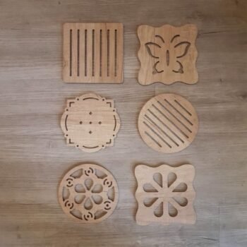 Posa pava de madera mdf plus calada en varias formas de 15 x 15 cm