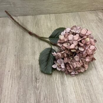 Rama de flores hortensias artificiales color lila estilo seco de 55 cm