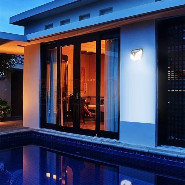 aplique 100 led solar