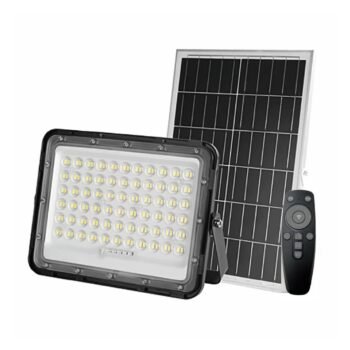 Reflector led de 60w con panel solar y control remoto