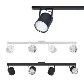 Regleta / Riel de aplicar con 4 proyectores direccionable con lamparas led ar111