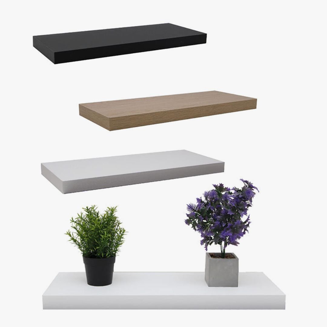 Repisa flotante de madera para pared de 60 x 25 x 4 cm