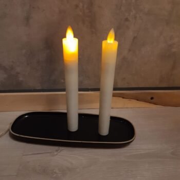 Pack de 2 velas led clasicas con efecto fuego a pila