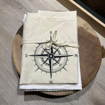 Set de repasador de algodon waffle y paño de liencillo estampado cardinales