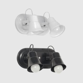 Aplique de pared tipo spot ovalado de 2 luces con capuchon de chapa