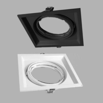 Spot cuadrado cardanico metalico de embutir para AR111 en blanco o negro Macroled