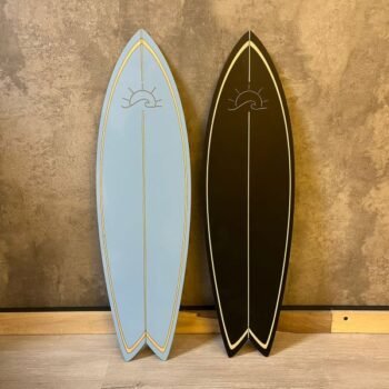 Figura Luminosa / Cuadro corporeo tabla de surf retro iluminado de 17 x 60 cm