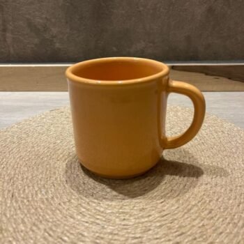 Taza de ceramica lisa estilo americana Ocre