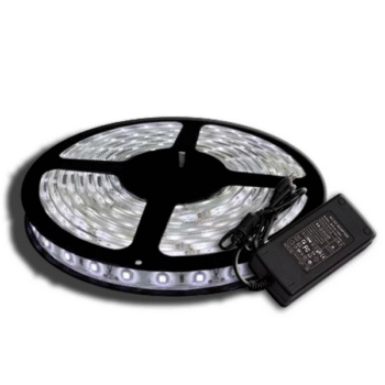 Kit Tiras Led Blanca Fria 5050 Siliconada Para Exterior + Fuente de 3 amp