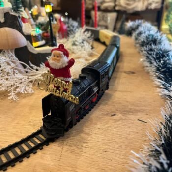 Tren a pilas navideño de 75 cm Rail King de 19 piezas