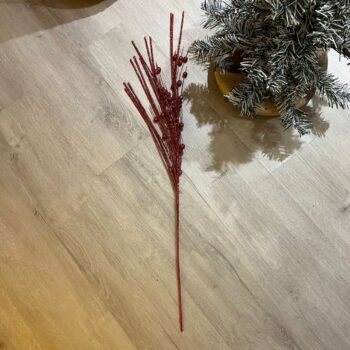 Vara de rama larga glitter rojo de 80 cm