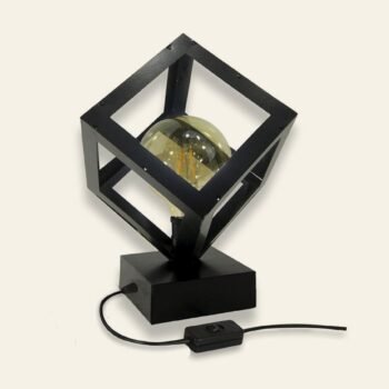 Velador de metal diamond negro de 23 x 30 cm