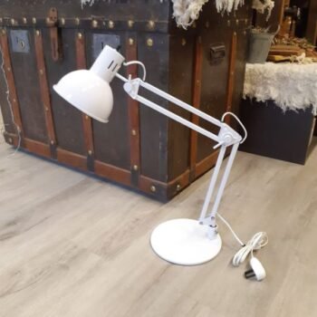 Velador con brazo movil de metal con base para mesa estilo retro