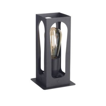 Velador de mesa metalico rectangular negro texturizado de 13 x 25 cm modelo Fano