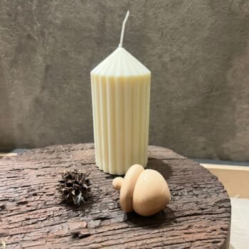 Velon de cera de soja facetado con aroma a vainilla de 6 x 12 cm