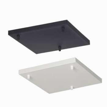 Base cuadrada metalica de techo para 3 colgantes de 30 x 30 cm en negro o blanco