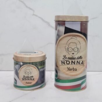 Set de latas para yerba y azucar con pico vertedor La Nonna