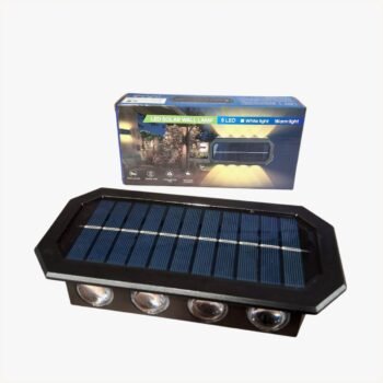 Aplique de pared bidireccional de 8 Led para exterior recargable solar