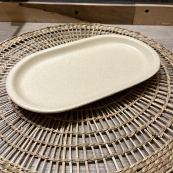Bandeja de ceramica jaspeada natural de 25 x 14 cm