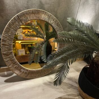 Espejo de kraft circular de 60 cm