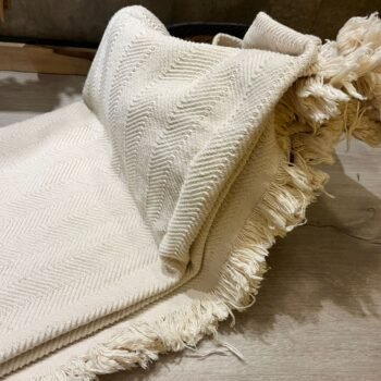 Pie de Cama espiga 100% algodón crudo de 160 x 140 cm
