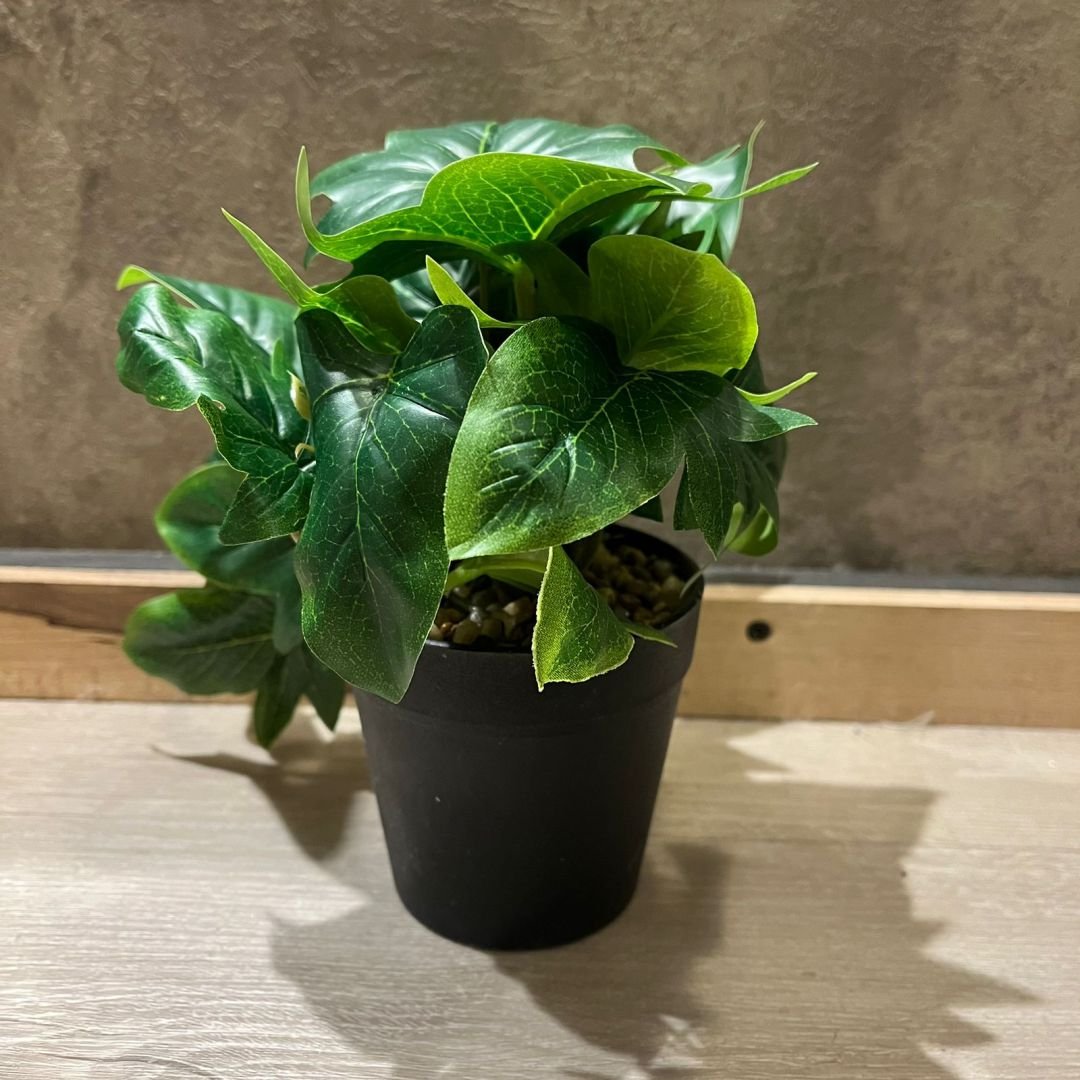Planta artificial tipo hiedra en maceta de pvc de 15 x 20 cm