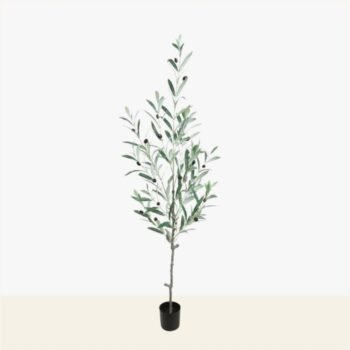 Planta arbol de olivo artificial de 120 cm en maceta negra