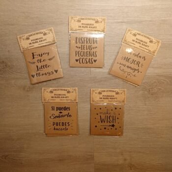 Set de 12 posa vasos de papel kraft estampados