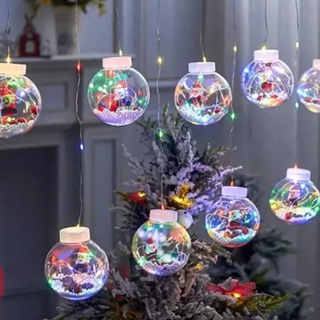 Cortina led esferas navidad multi
