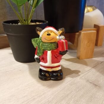 Adorno Reno de ceramica con luz led