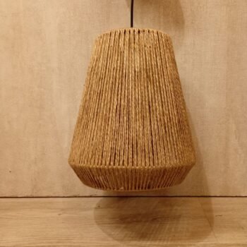 Colgante velador artesanal diamante de yute chico de 26 x 30 cm