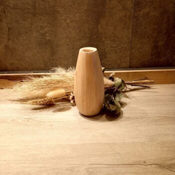 Florero de madera Curve chico de 7 x 16 cm