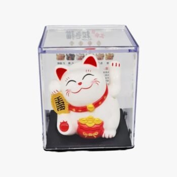 Gato Maneki Neko de la suerte con carga solar
